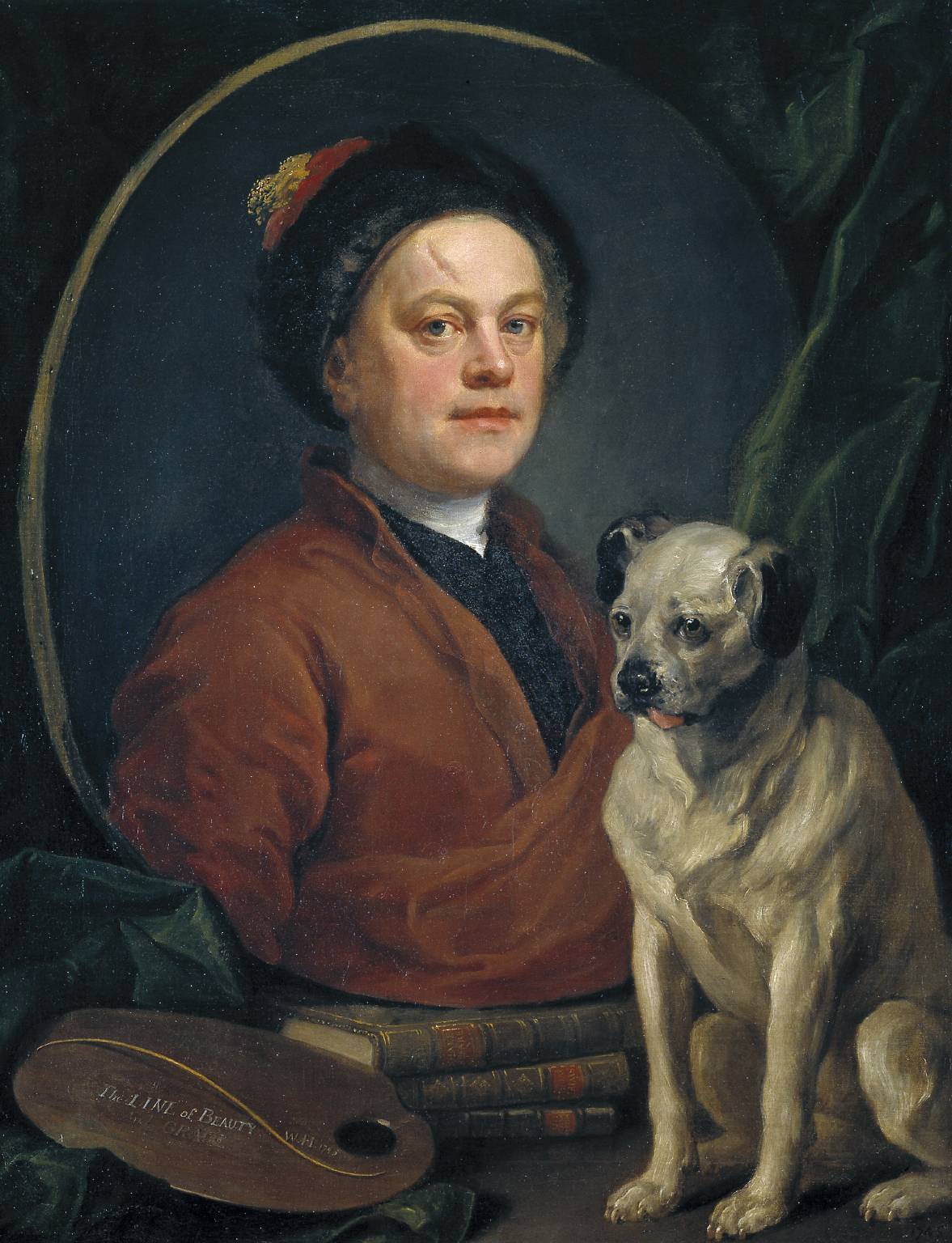 Trump, pug del pintor William Hogarth, retrato en óleo