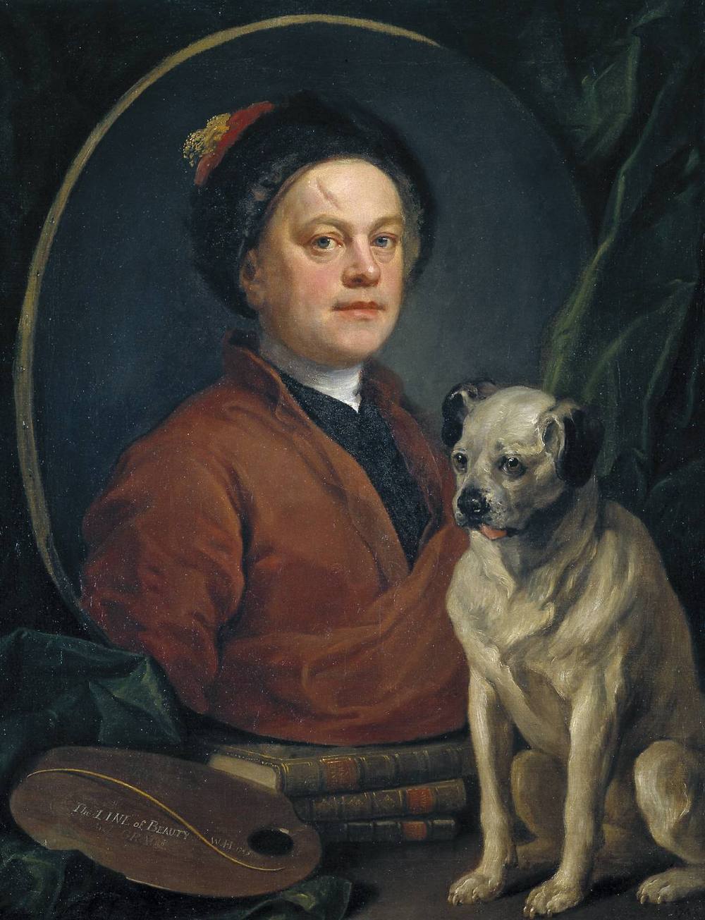 Trump, pug del pintor William Hogarth, retrato en óleo